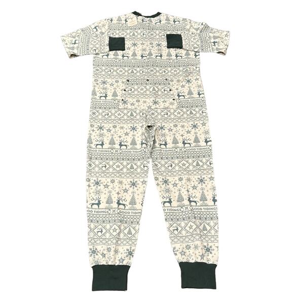 NWT Hearth & Hand Men's Good Tidings Union Suit Green Cream Size XL - Picture 3 of 11